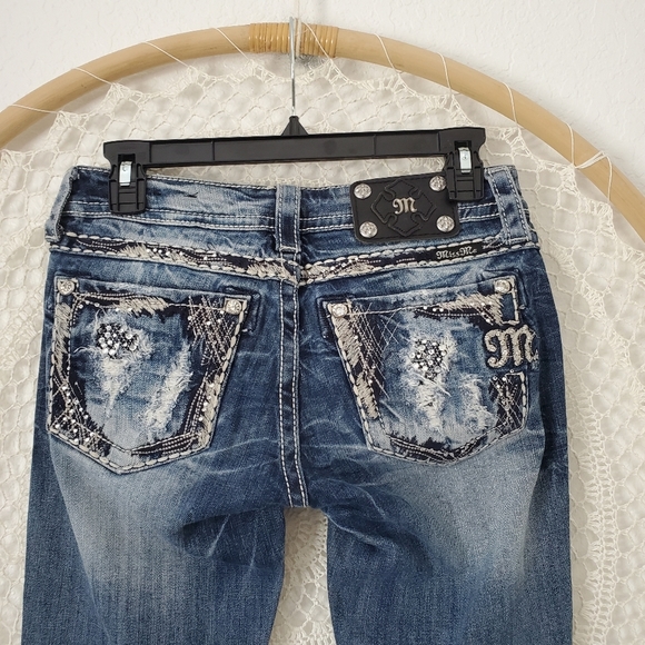Miss Me Denim - Miss Me Boot Cut Jeans Womens 27  Blue Sequin Embellished Y2K